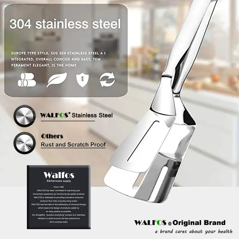 WALFOS Kitchen 304 Stainless Steel Food Clip BBQ Tools Stainless Steel Tongs Food Tongs Multipurpose Gripper Bread Clip Walfos® Kitchenware