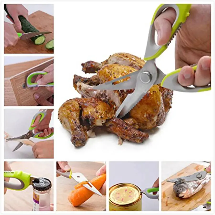 WALFOS Kitchen Scissors Knife For Fish Chicken Household Stainless Steel Multifunction Cutter Shears With Magnetic Cover Walfos® Kitchenware