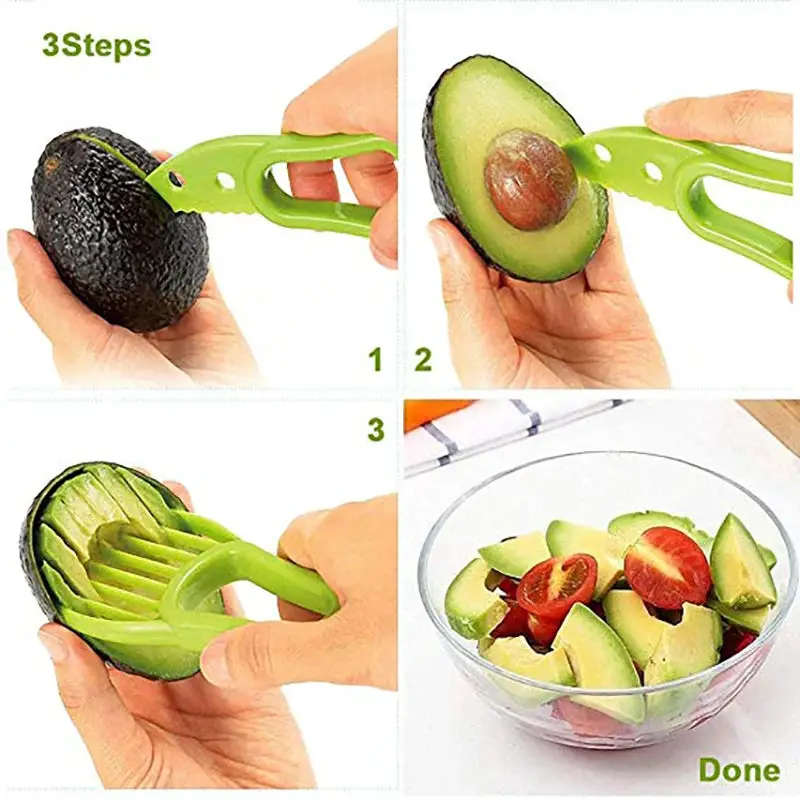 WALFOS Kitchen Vegetable Tools 3-in-1 Avocado Slicer Shea Corer Butter Peeler Fruit Cutter Pulp Separator Plastic Knife Walfos® Kitchenware