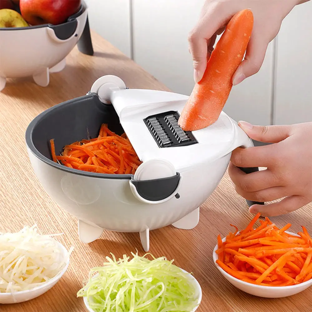 WALFOS Magic Multifunctional Rotate Vegetable Cutter With Drain Basket Kitchen Veggie Fruit Shredder Grater Slicer Drop Shipping Walfos® Kitchenware