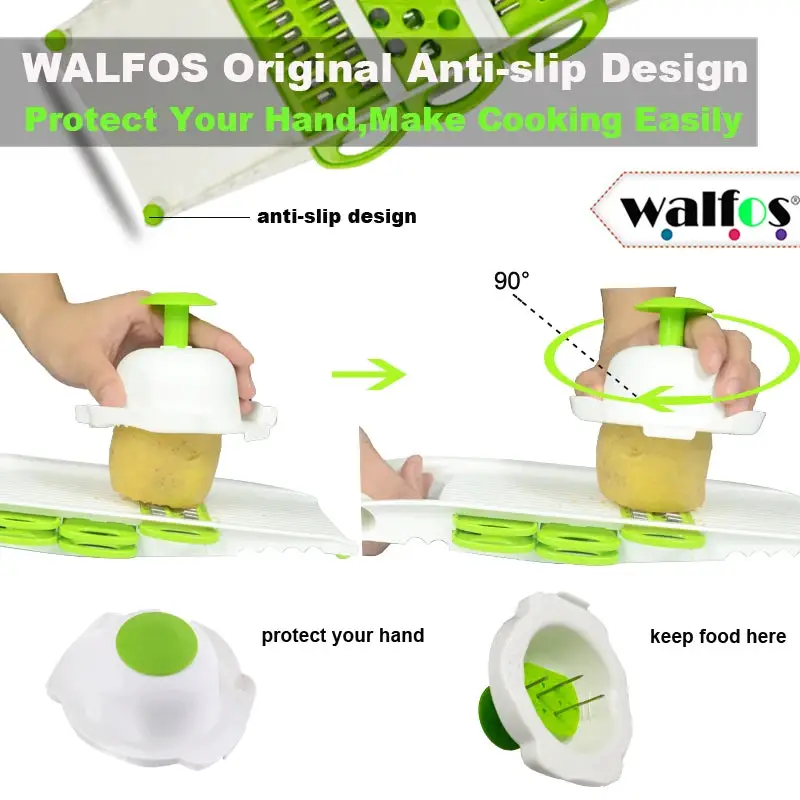 WALFOS Mandoline Peeler Grater Vegetables Cutter Tools with 5 Blade Carrot Grater Onion Vegetable Slicer Kitchen Accessories Walfos® Kitchenware