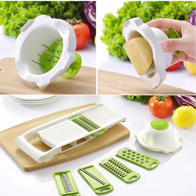 WALFOS Mandoline Peeler Grater Vegetables Cutter Tools with 5 Blade Carrot Grater Onion Vegetable Slicer Kitchen Accessories Walfos® Kitchenware