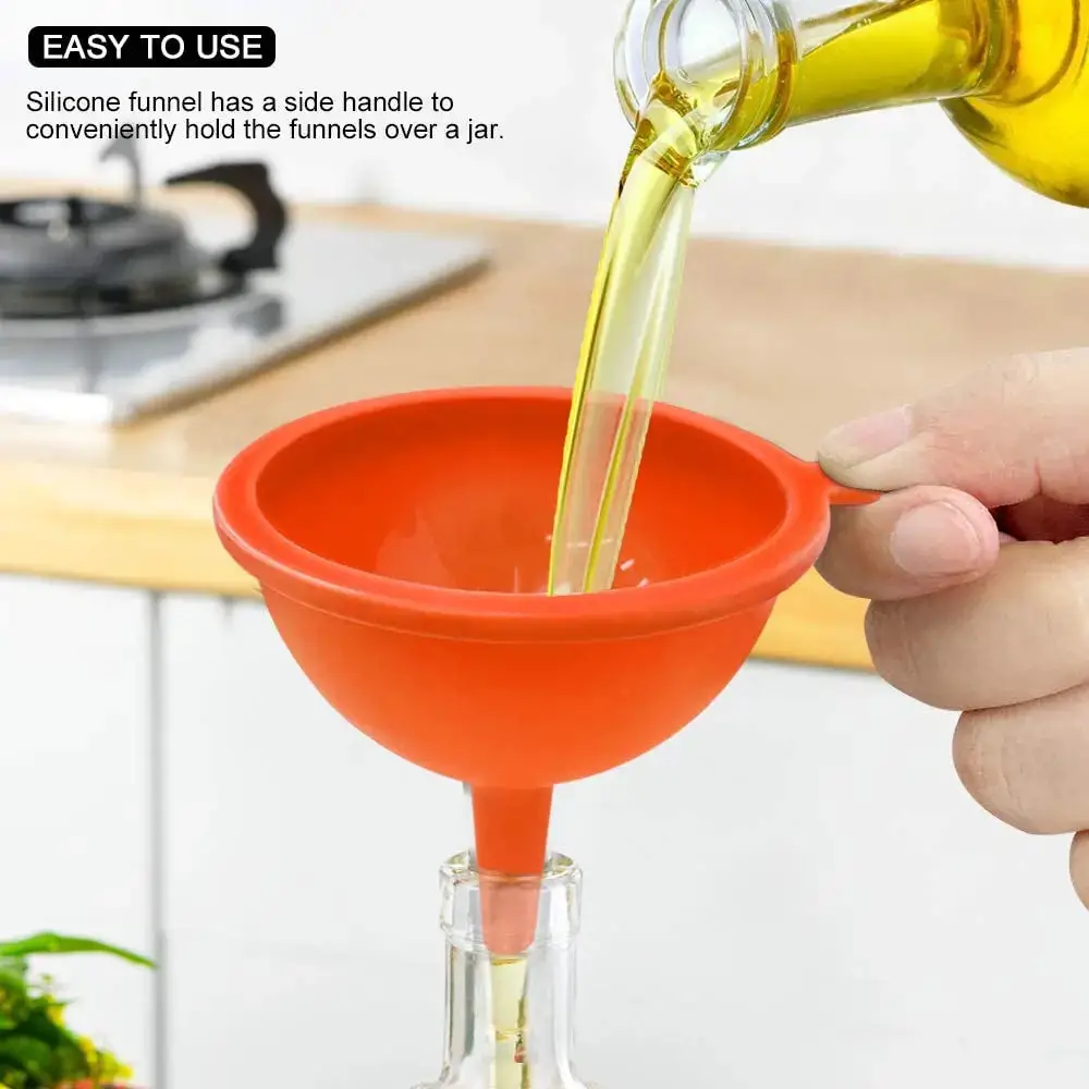 WALFOS Multifunctional Grade Silicone Funnel Wide Mouth Funnel For Oil Liquid Wine Canning Cooking Kitchen Accessiores Tool Walfos® Kitchenware