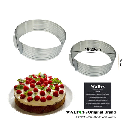 WALFOS New Retractable Stainless Steel Cake Design Circle Mousse Ring Baking Tool Cake Mold Mould Cake Pan Adjustable Cake Tools Walfos® Kitchenware