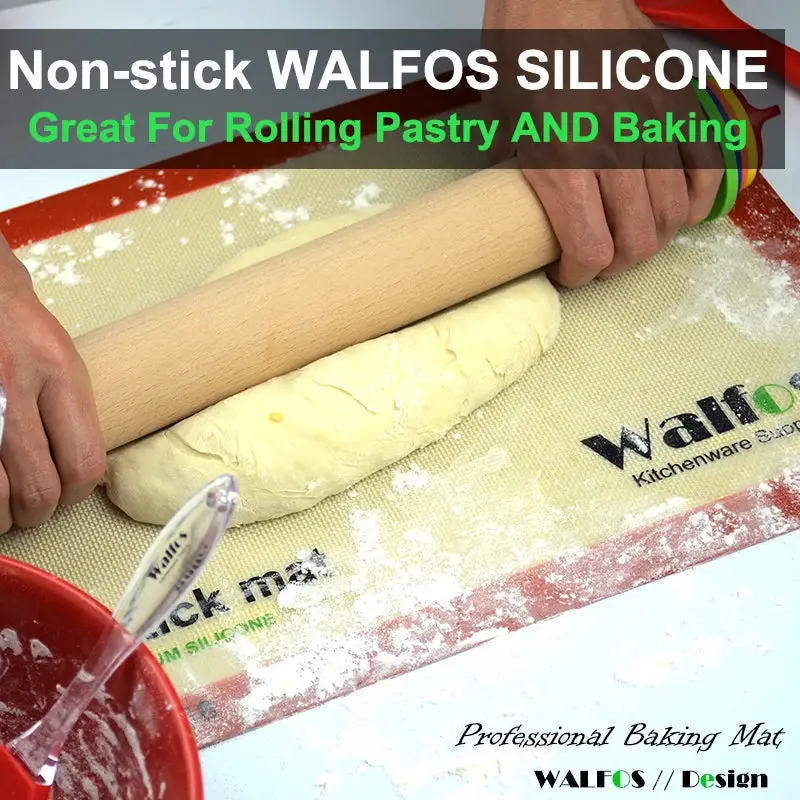 WALFOS Non-Stick Silicone Baking Mat Pad Sheet Baking Pastry Tools Rolling Dough Mat Large Size for Cake Cookie Macaron Walfos® Kitchenware