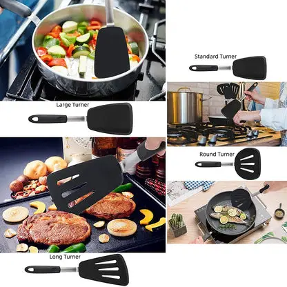 WALFOS Non-stick Silicone Spatula Baking Kitchen Tools Reusable Silicone Spatula Spoon Fried Egg Shovel Fish Shovel Walfos® Kitchenware