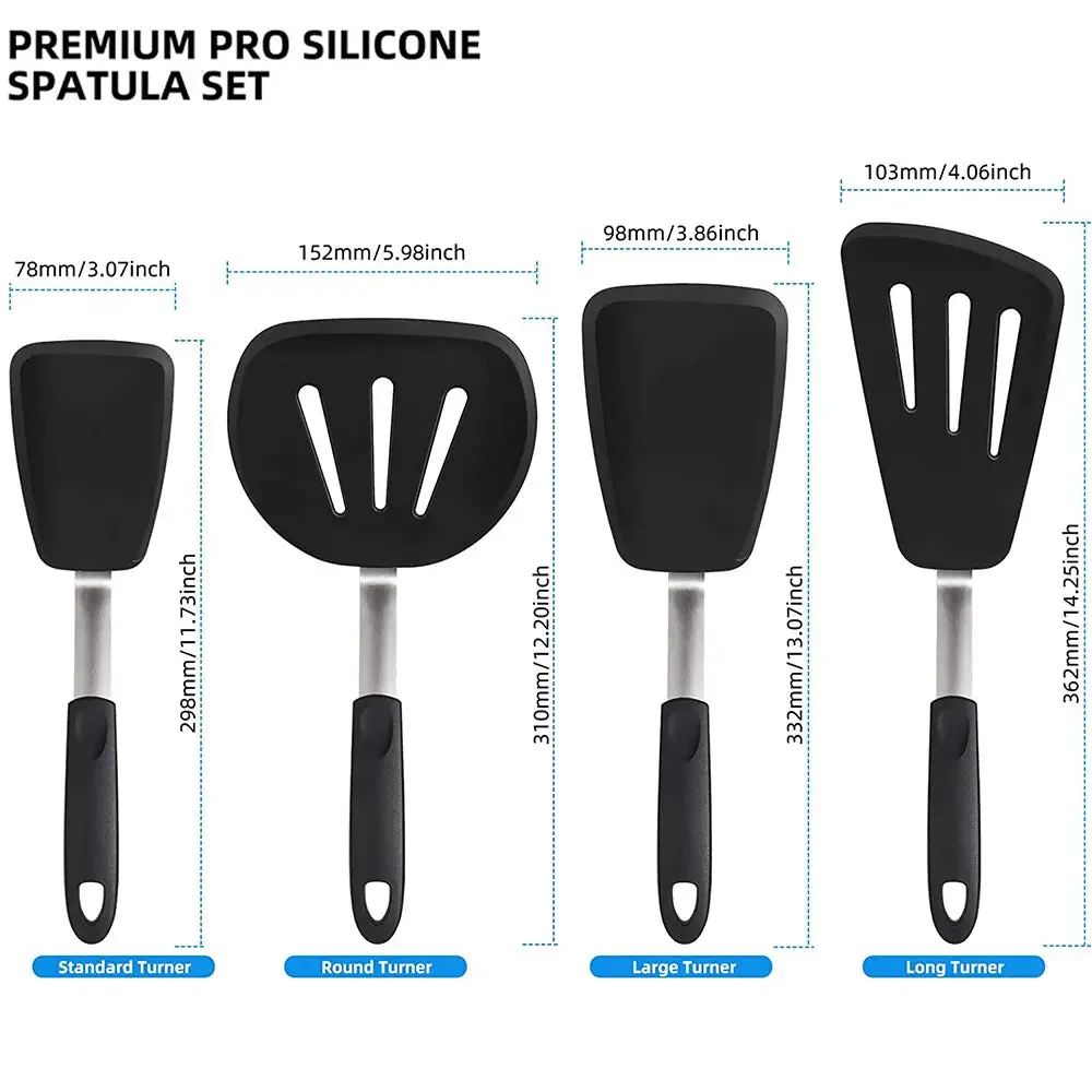 WALFOS Non-stick Silicone Spatula Baking Kitchen Tools Reusable Silicone Spatula Spoon Fried Egg Shovel Fish Shovel Walfos® Kitchenware