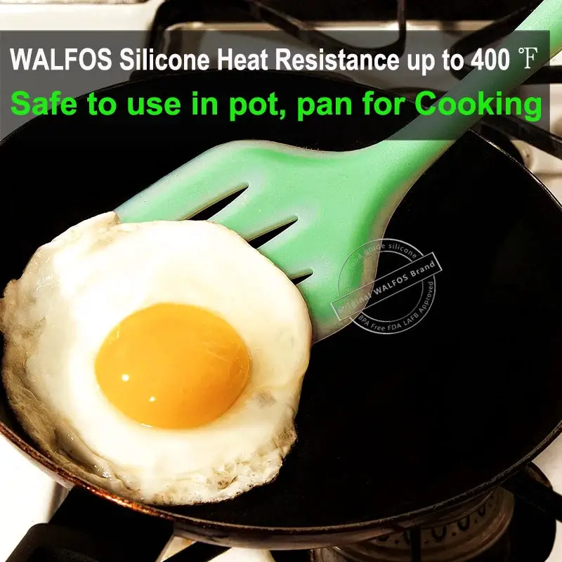 WALFOS Nonstick Silicone Slotted Turners Pot Shovel Cooking Spatula Fried Shovel Flexible Silicone Frying Pan Turner Spatula Walfos® Kitchenware