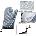 WALFOS One Piece Oven Mitts 1 Piece Silicone and Cotton Double -Layer Heat Resistant Gloves Silicone BBQ Gloves Kitchen Glove Walfos® Kitchenware
