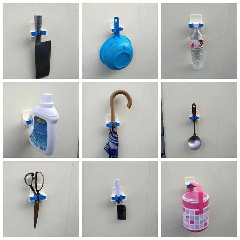WALFOS Plastic Household Broom Mop Clip Storage Rack Holder Wall Sticker None Trace Holder Bathroom Rack Furniture Accessories Walfos® Kitchenware