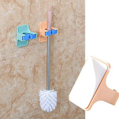 WALFOS Plastic Household Broom Mop Clip Storage Rack Holder Wall Sticker None Trace Holder Bathroom Rack Furniture Accessories Walfos® Kitchenware