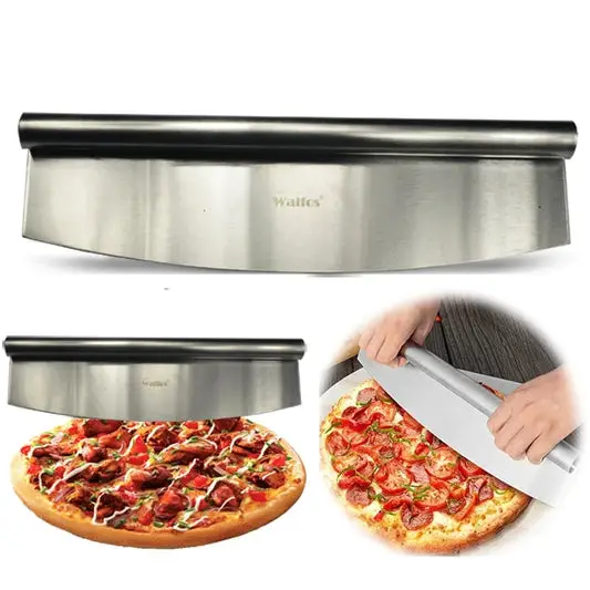 WALFOS Professional 12-Inch Stainless Steel Rocking Pizza Cutter: Premium Kitchen Knife-Style Chopper for Effortless Slicing Walfos® Kitchenware