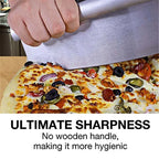 WALFOS Professional 12-Inch Stainless Steel Rocking Pizza Cutter: Premium Kitchen Knife-Style Chopper for Effortless Slicing Walfos® Kitchenware