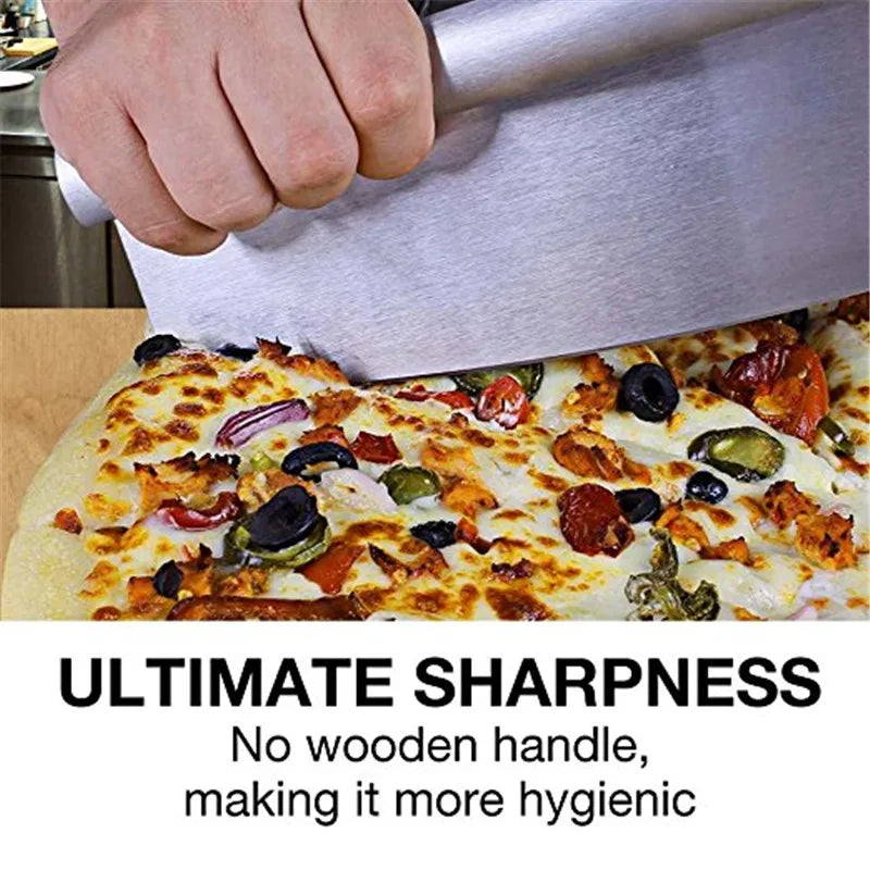 WALFOS Professional 12-Inch Stainless Steel Rocking Pizza Cutter: Premium Kitchen Knife-Style Chopper for Effortless Slicing Walfos® Kitchenware
