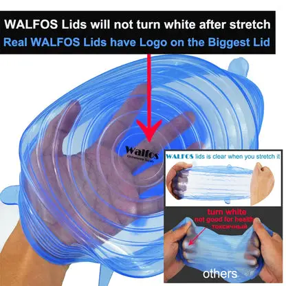 WALFOS Silicon Stretch Lids Universal Lid Silicone Food Wrap Bowl Pot Lid Silicone Cover Pan Cooking Kitchen Accessories Walfos® Kitchenware