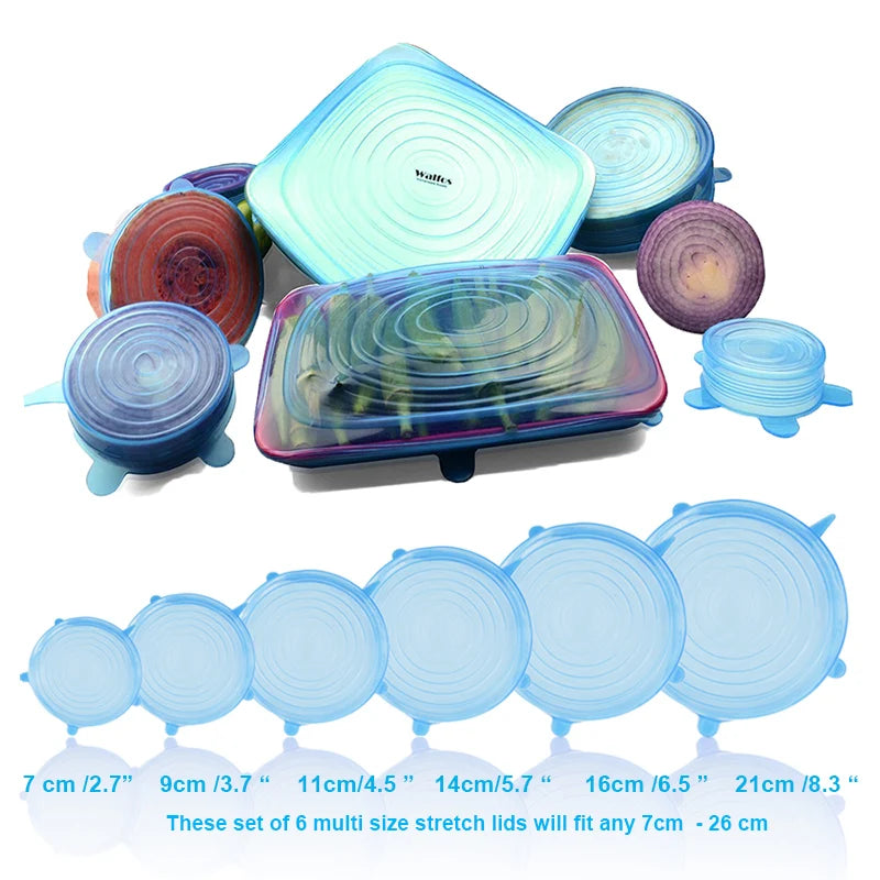 WALFOS Silicon Stretch Lids Universal Lid Silicone Food Wrap Bowl Pot Lid Silicone Cover Pan Cooking Kitchen Accessories Walfos® Kitchenware