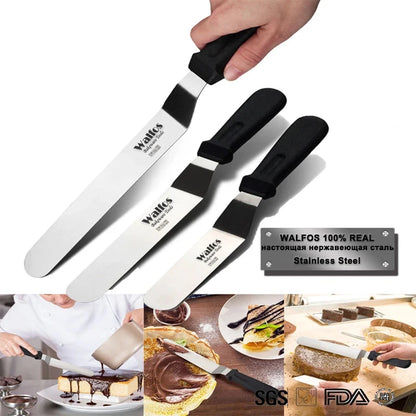 WALFOS Stainless Steel Butter Cake Cream Knife Spatula for Cake Smoother Icing Frosting Spreader Fondant Pastry Cake Decorating Walfos® Kitchenware