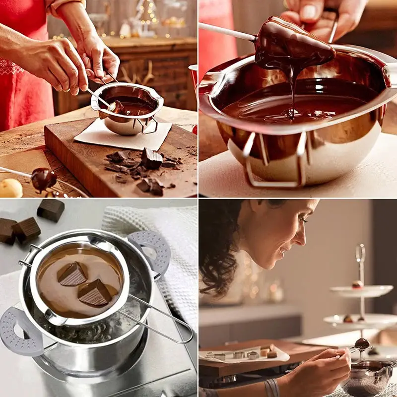 WALFOS Stainless Steel Chocolate Melting Pot: Professional-Grade Double Boiler for Butter, Milk & Candy Making - WALFOS Portable Kitchen Accessory Walfos® Kitchenware