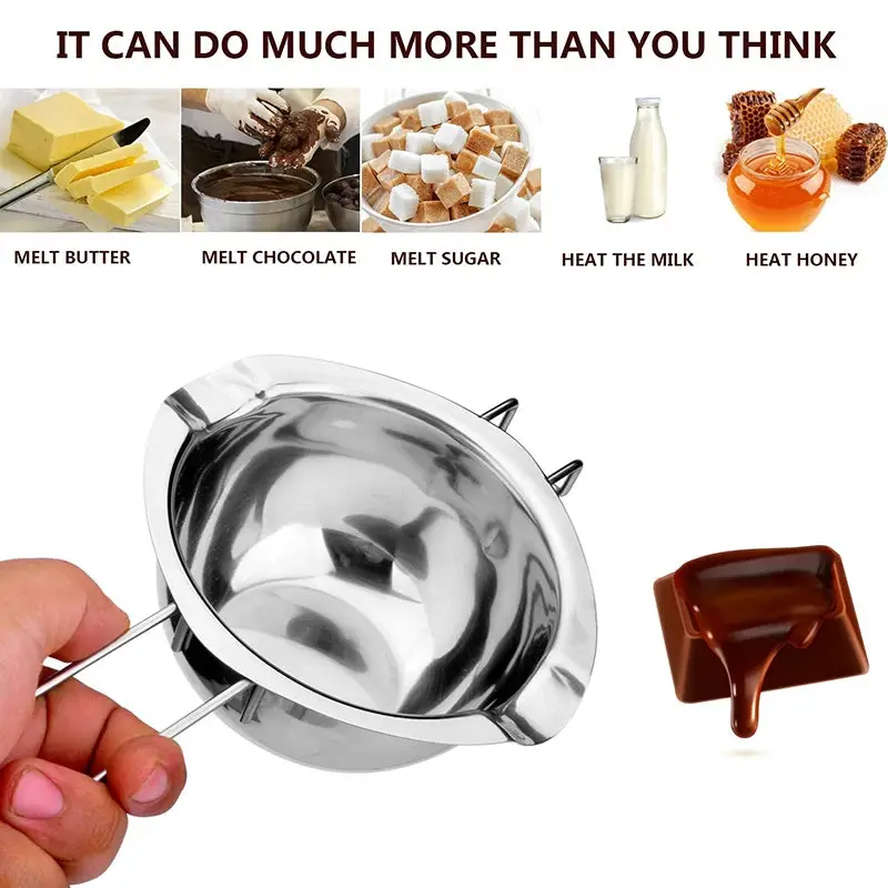 WALFOS Stainless Steel Chocolate Melting Pot: Professional-Grade Double Boiler for Butter, Milk & Candy Making - WALFOS Portable Kitchen Accessory Walfos® Kitchenware