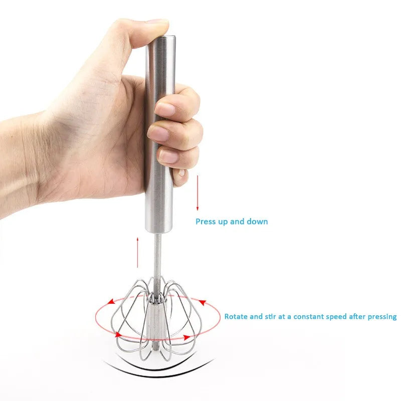 WALFOS Stainless Steel Hand Pressure Rotating Semi-Automatic Mixer Coffee Milk Mixing Eggbeater Handheld Kitchen Cooking Tool Walfos® Kitchenware