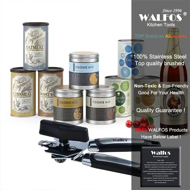 WALFOS Stainless Steel Manual Cans Opener Professional Ergonomic Opener For Cans Side Cut Can Opener Manual Walfos® Kitchenware