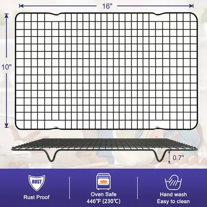 WALFOS Stainless Steel Nonstick Cooling Rack Cooling Grid Baking Tray For Biscuit/Cookie/Pie/Bread/Cake Baking Rack Hot Sale Walfos® Kitchenware