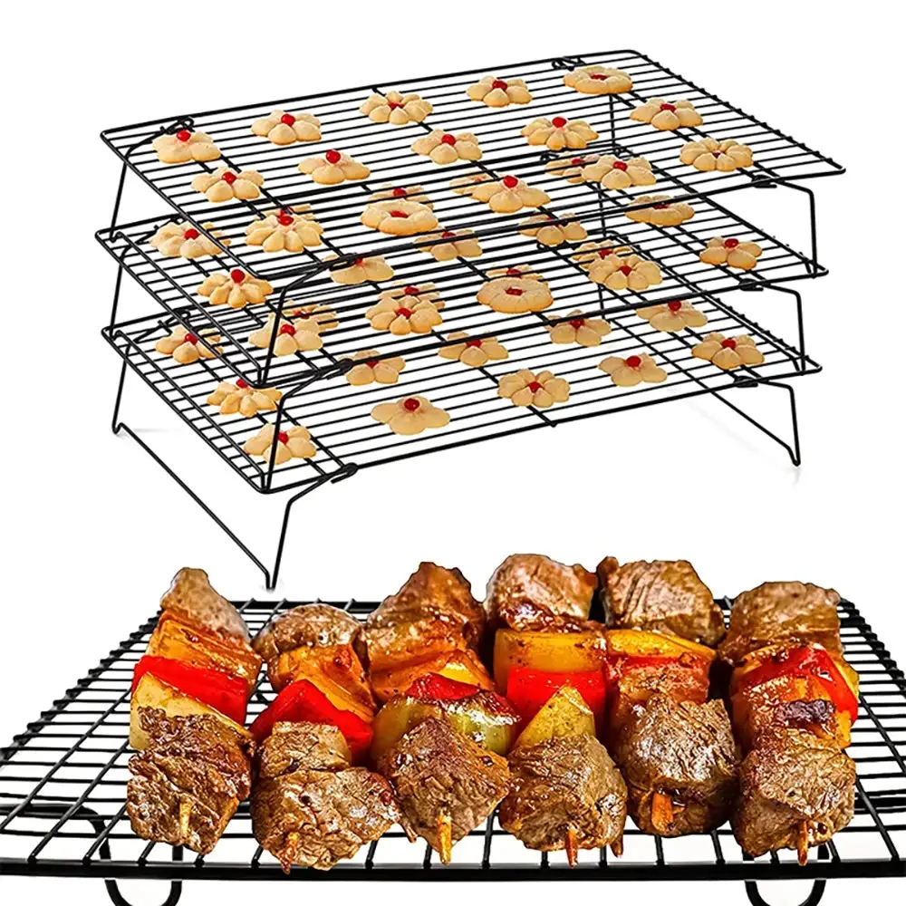 WALFOS Stainless Steel Nonstick Wire Grid Baking Tray Cake Cooling Rack Oven Kitchen Pizza Bread Barbecue Cookie Biscuit Holder Walfos® Kitchenware