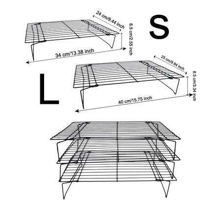 WALFOS Stainless Steel Nonstick Wire Grid Baking Tray Cake Cooling Rack Oven Kitchen Pizza Bread Barbecue Cookie Biscuit Holder Walfos® Kitchenware