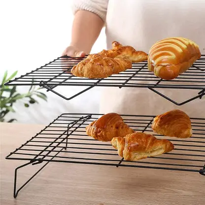 WALFOS Stainless Steel Nonstick Wire Grid Baking Tray Cake Cooling Rack Oven Kitchen Pizza Bread Barbecue Cookie Biscuit Holder Walfos® Kitchenware