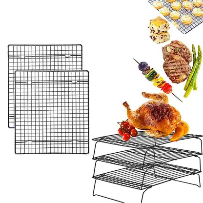 WALFOS Stainless Steel Nonstick Wire Grid Baking Tray Cake Cooling Rack Oven Kitchen Pizza Bread Barbecue Cookie Biscuit Holder Walfos® Kitchenware