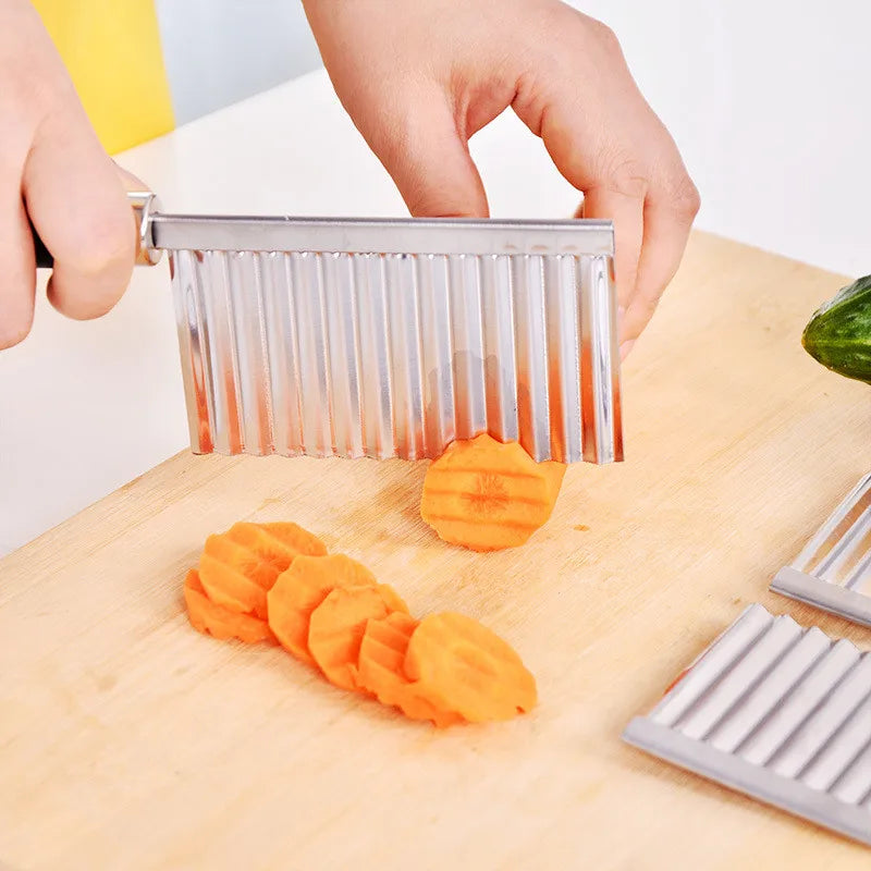 WALFOS Stainless Steel Potato Wavy Edged Knife Kitchen Gadget Vegetable Fruit Cutter Cooking Tools Kitchen Knives Accessories Walfos® Kitchenware