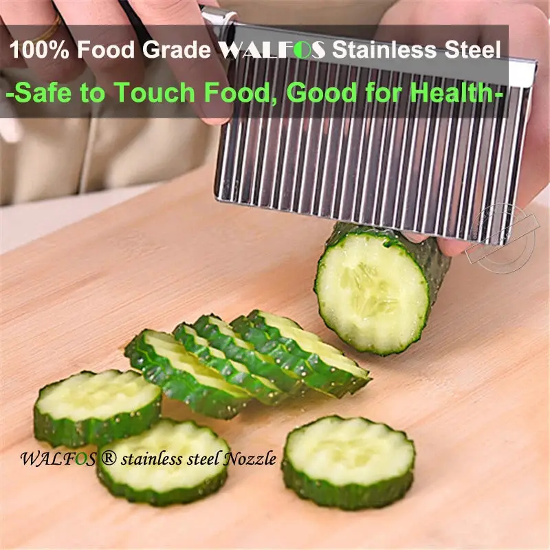 WALFOS Stainless Steel Potato Wavy Edged Knife Kitchen Gadget Vegetable Fruit Cutter Cooking Tools Kitchen Knives Accessories Walfos® Kitchenware