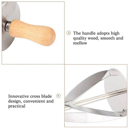 WALFOS Stainless Steel Rolling Cutter for Making Croissant Bread Wheel Dough Pastry Knife Wooden Handle Baking Kitchen Knife Walfos® Kitchenware