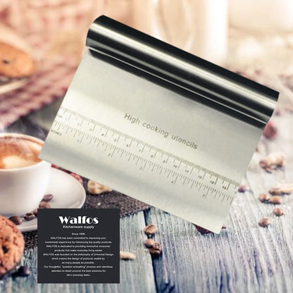 WALFOS Stainless Steel Smoother Cake Scraper Spatula Pizza Dough Scraper Cutter Flour Pastry Scraper Cake Decoration Tool Walfos® Kitchenware