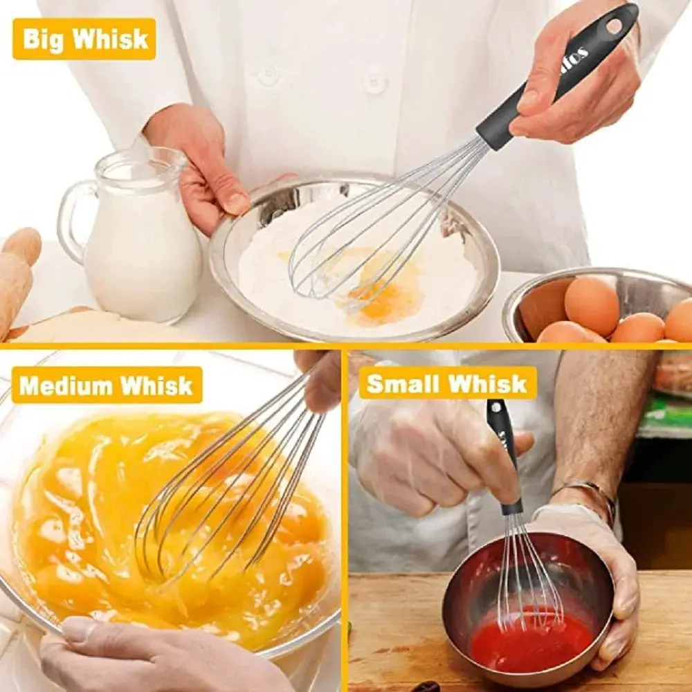 WALFOS Stainless Steel Wire Whisk Manual Egg Beater Blender Milk Cream Butter Beater Kitchen Baking Cooking Utensils Accessiores Walfos® Kitchenware