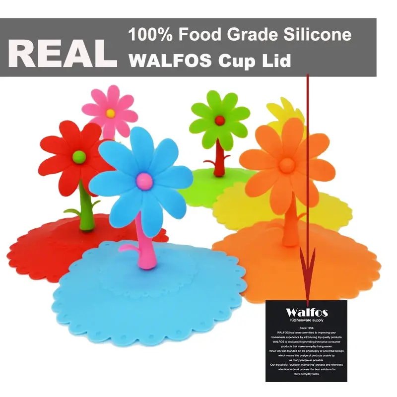 WALFOS Sunflower Mug Cover Reusable Silicone Cup Cover Cup Seal Covers Silicone Cup Lid Walfos® Kitchenware