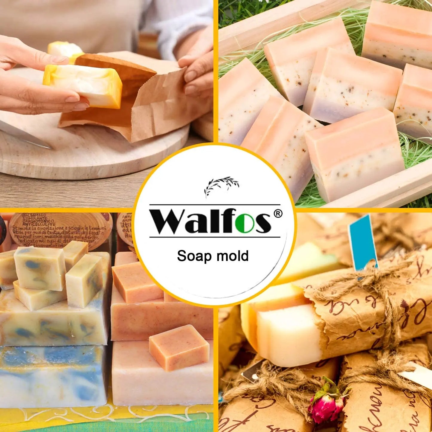 WALFOS Ultimate 1200g Silicone Soap Mold: Premium Rectangular Loaf Maker with Wooden Box for Handmade Crafting, Baking & DIY Projects Walfos® Kitchenware