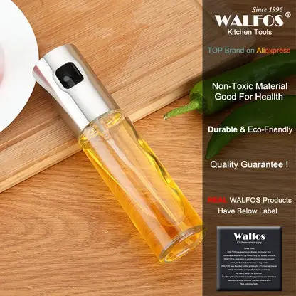 WALFOS Ultimate Glass Oil Sprayer & Dispenser: Premium BPA-Free Stainless Steel Mister for Healthy Cooking, Baking, Salad & BBQ - Eco-Friendly Kitchen Tool Walfos® Kitchenware