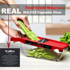 WALFOS Vegetable Cutter Grater for Vegetables Slicers Shredders Multi Slicer Peeler Carrot Fruit 6 in 1 Gadgets Vegetable Cutting Tools Walfos® Kitchenware