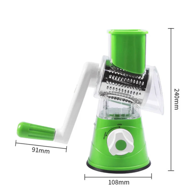 WALFOS Vegetable Slicer Manual Kitchen Grater Vegetable Chopper 3 in 1 Round Mandolin Cutter Potato Spiralizer Household Gadgets Walfos® Kitchenware