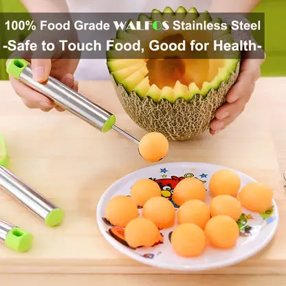 WALFOS Vegetable and Fruit Carving Tools Stainless Steel Melon Baller Fruit Carving Knife Double Side Melon Scoop Walfos® Kitchenware