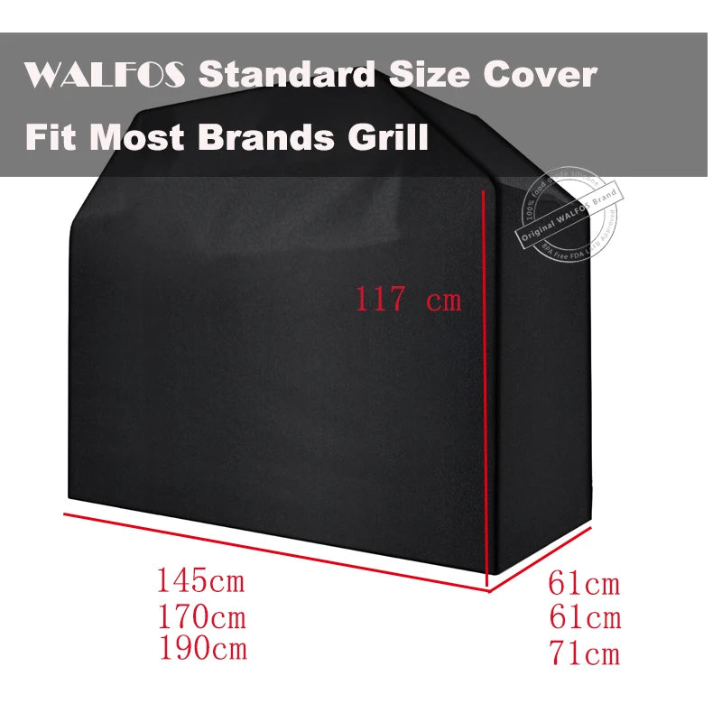 WALFOS Waterproof Grill Cover BBQ Grill Outdoor Rainproof Dustproof Heavy Duty Grill Cover for Gas Charcoal Electric Grill Walfos® Kitchenware