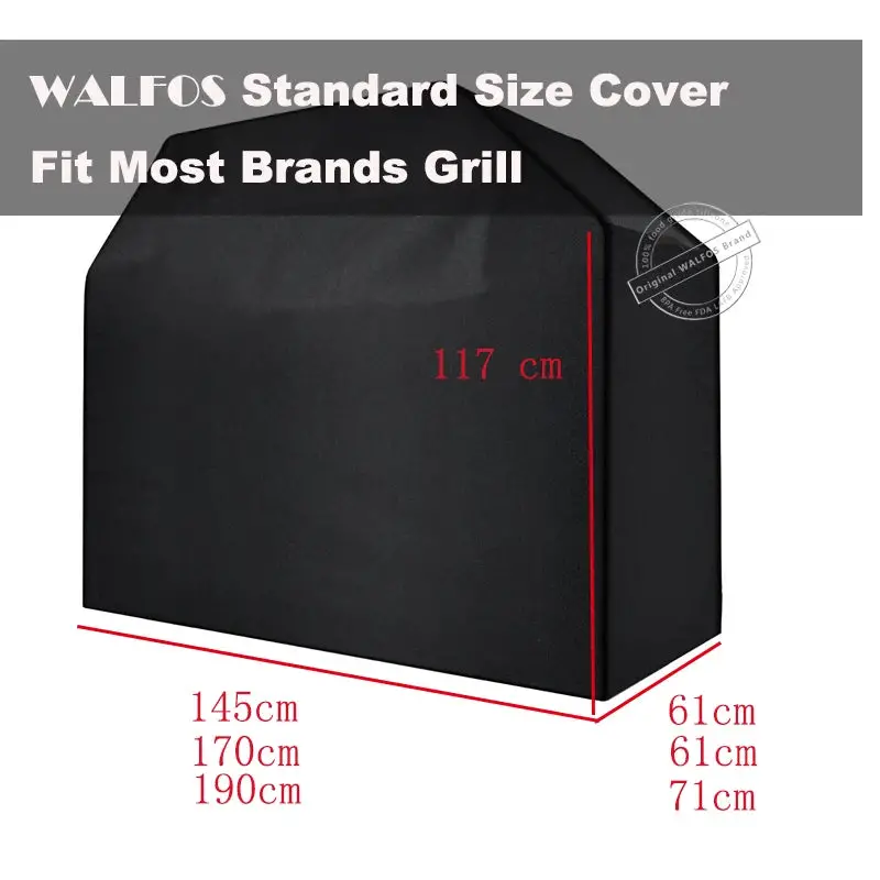 WALFOS Waterproof Grill Cover BBQ Grill Outdoor Rainproof Dustproof Heavy Duty Grill Cover for Gas Charcoal Electric Grill Walfos® Kitchenware