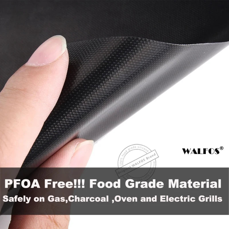 WALFOS 0.2mm Thick Ptfe Barbecue Grill Mat 33*40cm Non-Stick Reusable Baking BBQ Grill Mats Sheet Grill Foil BBQ Liner - Walfos® Kitchenware