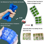 WALFOS 100% Food Grade Silicone 1 PC Novelty 15 Square Soft Silicone Ice Cube Tray Ice Maker Jelly Pudding Mould ice Mold - Walfos® Kitchenware
