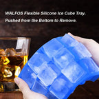 WALFOS 100% Food Grade Silicone 1 PC Novelty 15 Square Soft Silicone Ice Cube Tray Ice Maker Jelly Pudding Mould ice Mold - Walfos® Kitchenware