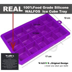 WALFOS 100% Food Grade Silicone 1 PC Novelty 15 Square Soft Silicone Ice Cube Tray Ice Maker Jelly Pudding Mould ice Mold - Walfos® Kitchenware