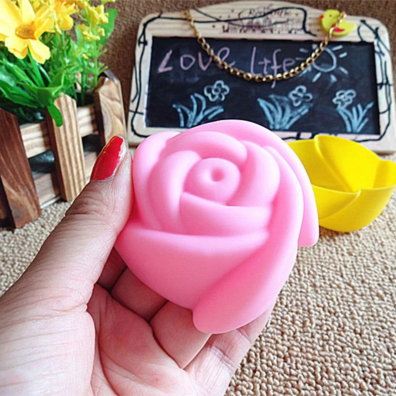 WALFOS 10 Pieces Rose Flower Silicone Small Loaf Pan Silicone Muffin Baking Cups Cupcake Mold Pudding Jelly Mold - Walfos® Kitchenware