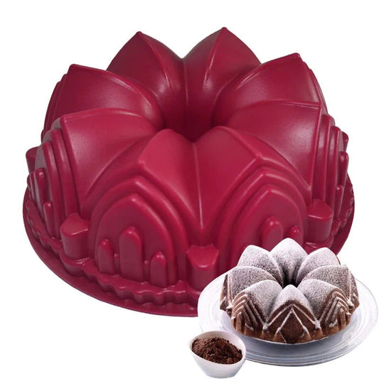 WALFOS 1PC Big Crown Castle Silicone Cake Mold 3D Birthday Cake Pan Decorating Tools Large Bread Fondant DIY Baking Pastry Tool - Walfos® Kitchenware