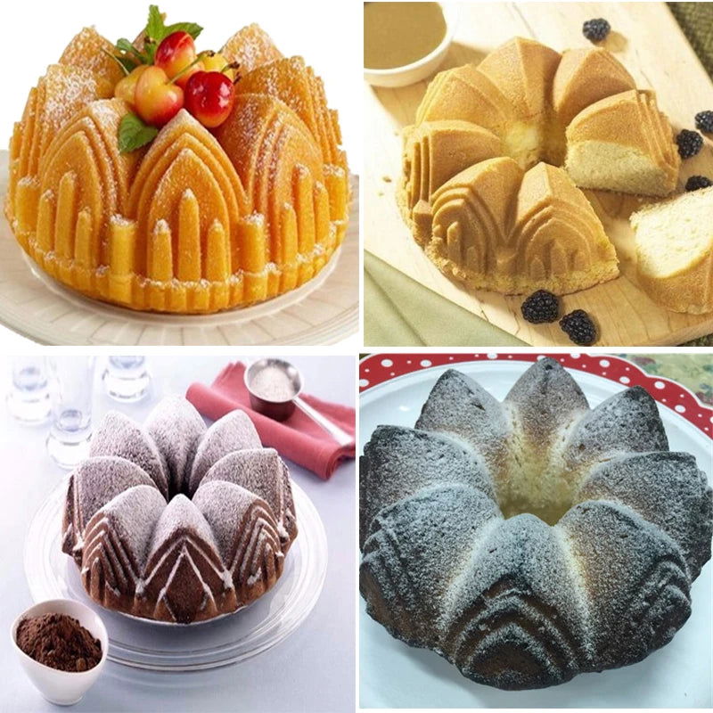 WALFOS 1PC Big Crown Castle Silicone Cake Mold 3D Birthday Cake Pan Decorating Tools Large Bread Fondant DIY Baking Pastry Tool - Walfos® Kitchenware